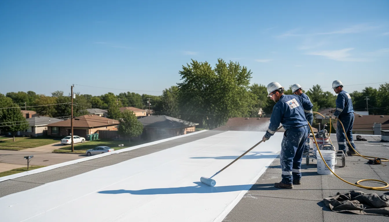 Commercial roof coating in Wales, MA near me